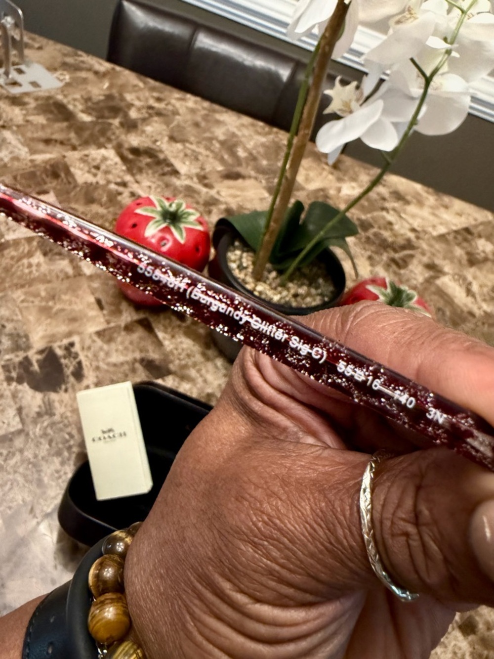 ⭐️⭐️Coach HC8358F (Burgundy Glitter Sig C) Sunglasses Full Inclusion - Picture 9 of 15